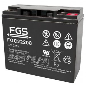 Batteri till MC, grsklippare, typ startbatteri,  FGS FGC22208 blybatteri 12V 22Ah