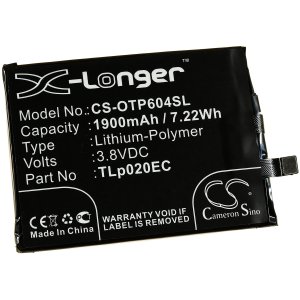 batteri till Smartphone Alcatel One Touch Pupp Up / OT-6044 / typ TLp020EC