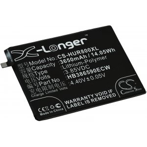 batteri passar till Smartphone Huawei Honor 8X / JSN-L21 / JSN-L23 / JSN-LX2 / typ HB386590ECW o.s.v..