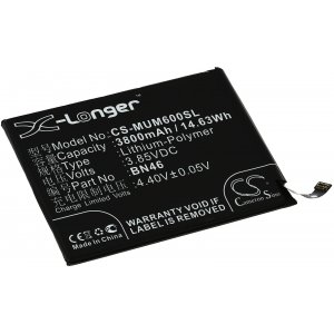 batteri passar till mobil, Smartphone Xiaomi Redmi Note 6 / typ BN46