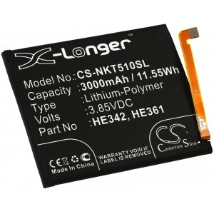 batteri till mobil, Smartphone Nokia 5.1 Plus / 6.1 Plus / Typ HE342 o.s.v..