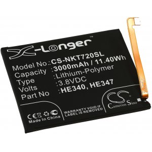 batteri till mobil, Smartphone Nokia 7.1 / TA-1041 / Typ HE340 o.s.v..