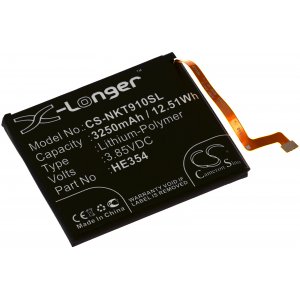 batteri till mobil, Smartphone Nokia 9 PureView, TA-1087, Typ HE354 o.s.v..