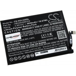 batteri passar till Smartphone, mobil Huawei P Smart 2021, PPA-L22, typ HB526488EEW