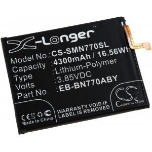 batteri passar till Smartphone, mobil Samsung Galaxy Note 10 Lite,  SN-N770F/DS, typ EB-BN770ABY o.s.v..