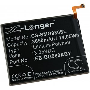 batteri passar till Smartphone, mobil Samsung Galaxy S20, SM-G980F, typ EB-BG980ABY o.s.v..