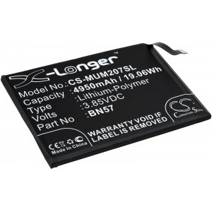 batteri till Smartphone, mobil Xiaomi Poco X3 NFC, M2007J20CG, typ BN57