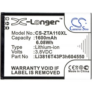 batteri till Smartphone ZTE Blade A110 / A112 / typ Li3816T43P3h604550