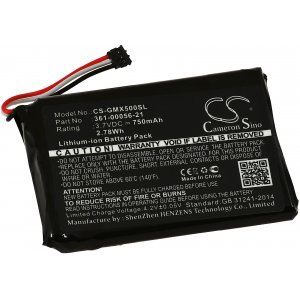 batteri till GPS Navigator Garmin DriveLuxe 50 / Typ 361-00056-21 o.s.v..