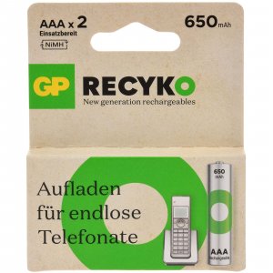 batteri till GP HR03 Micro AAA 2/ Blister 650mAh