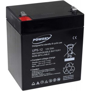 Powery Bly-Gel-Batteri till APC RBC20 5Ah 12V
