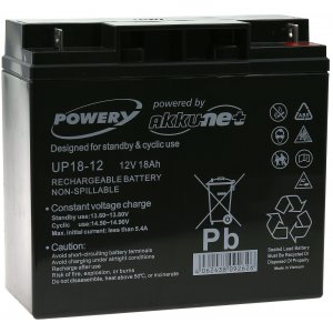 powery Bly-Gel batteri 12V 18Ah