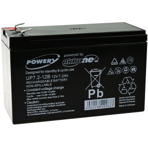 powery Bly-Gel batteri 12V 7,2Ah