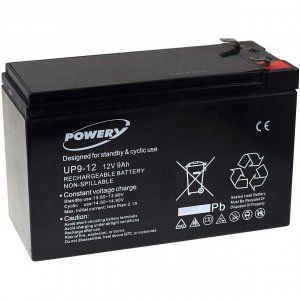 powery Bly-Gel batteri 12V 9Ah