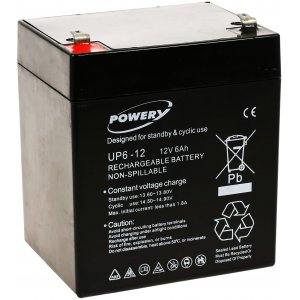 powery Bly-Gel batteri 12V 6Ah