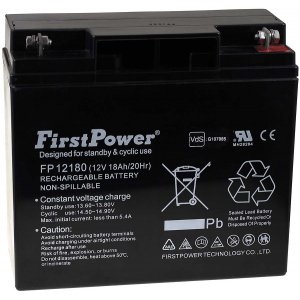 Firstpower Bly-Gel batteri FP12180 12V 18Ah VdS