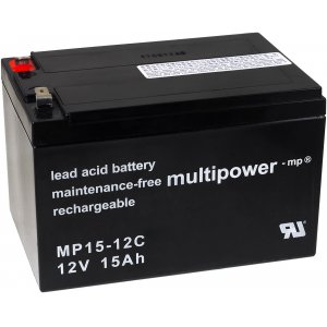 powery blybatteri (multipower) MP15-12C Cyklisk