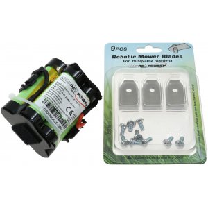 batteri till Robotgrsklippare Gardena R40Li/R45Li / R70Li inkl. 9x ersttning-Messr