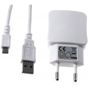 Multi Uppladdning adapter fr 2x USB 2,1A incl. 2.0 High-Speed USB  kabel fr Micro-USB vit