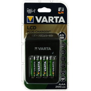 Varta laddare med LCD-display och USB inklusive 4x Varta AA-batteri R2U 2100mAh