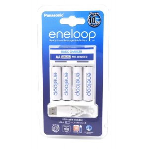USB Laddare Panasonic eneloop BQ-CC61USB inkl. 4x AA uppladdning batterier 1,9Ah & Micro USB-Kabel