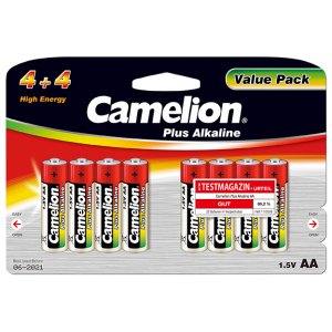 batterier Camelion Mignon LR6 MN1500 AA AM3 Plus Alkaline (4+4) 8/ Blister