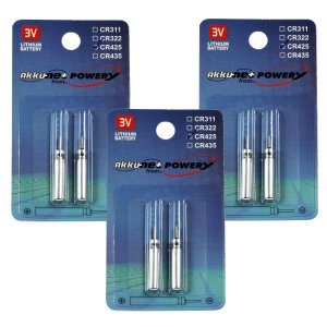 6x stav batteri CR425 till flte, Fiskri, Bissdisplayr 3x2/ Blister
