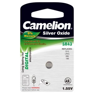 Camelion Silveroxid-knappcell SR43 / G12 / 386 / LR43 / 186 1/ Blister