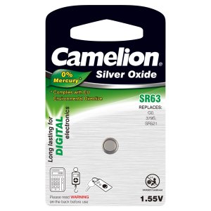 Camelion Silveroxid-knappcell SR63 / SR63W / G0 / 379 /  379S / SR521 1/ Blister