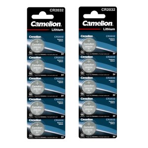 10x Lithium till ure knappcell, batteri Camelion CR2032 t.ex. till ure 2x 5/ Blister