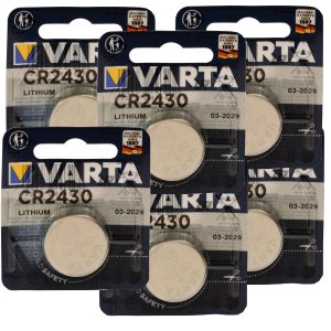 6x Lithium knappcell batterier Varta Electronic CR2430 3V 1/ Blister