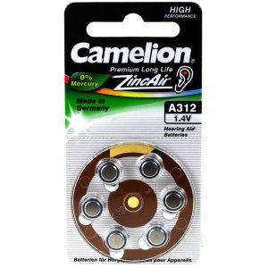 Camelion Hselrapparat batteri 312AE / A312 / AE312 / DA312 / V312att / PR736 / ZL312 6/ Blister