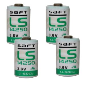 4x Lithium batteri Saft LS14250 1/2AA 3,6Volt
