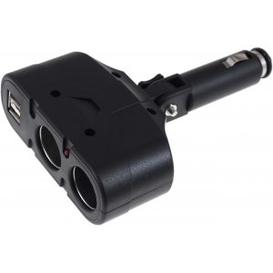 powery 2-stegsBil-Adapter med 2xUSB