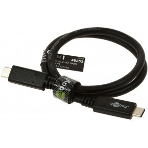 Goobay USB-C auf USB-C PD Snabbes Lade-, Synkronisringskabel 0,5m 5A