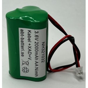 Nimh batteripaket 3,6V 2000mAh AA Std. Pyramid XAD+V (NH321032)