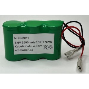 Nimh batteripaket 3,6V 2500mAh SC HT staket k-sko 4,8mm (NH322011)