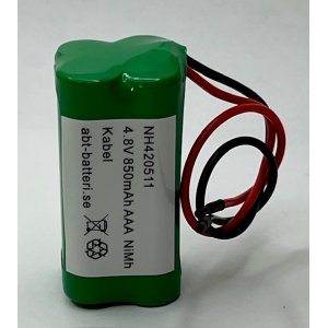 Nimh batteripaket 4,8V 850mAh AAA Std. 2-staket kabel (NH420511)