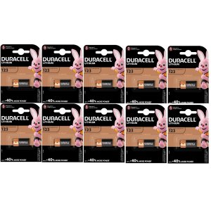 Duracell CR123A / DL123 Litium 3V 1400mAh 1 Blister 10 st (10 batterier)