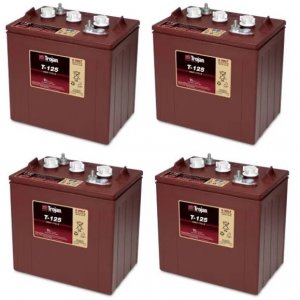 Batteri fr golfbil Yamaha, EZ Go, Club Car och Melex Trojan T-125 Deep-Cycle bly-batteri Set 24v 240Ah (4 x T-125)