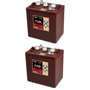 Batteri fr golfbil Yamaha, EZ Go, Club Car och Melex Trojan T-105 Deep-Cycle bly-batteri Set 12V 225AH (2 X T-105)