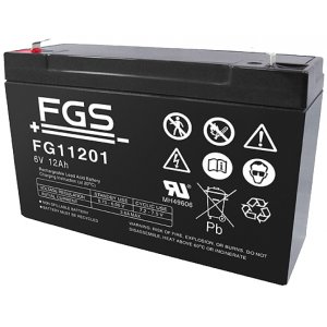 Batteri till Segelflygplan FGS FG11201 blybatteri 6V 12Ah