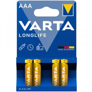 Batteri till Lssystem Varta Longlife Power Alkaline LR03 AAA 4/ Blister 04903121414