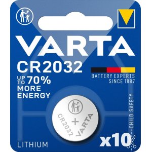 Batteri till VVS Varta CR2032 knappcell Lithium 3V 1 Blister x 10 (10 batterier)