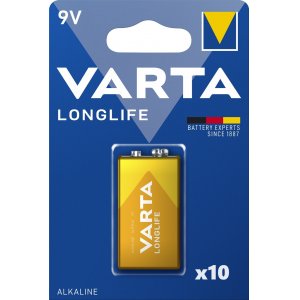 Batteri till VVS Varta Longlife Power Alkaline 6LR61 E 1/ Blister 10 paket 04922121411