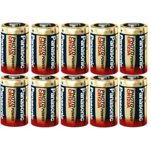 Batteri till jaktutrustning Panasonic CR123A Lithium Batteri 3V 10 st. Lsa