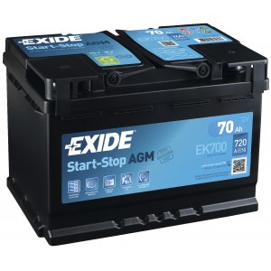 StartBatteri till Ndstrmsgenerator Exide EK700 AGM-Batteri 12V 70Ah