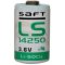 Lithium batteri Saft LS14250 1/2AA 3,6Volt