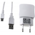 Multi Uppladdning adapter för 2x USB 2,1A incl. 2.0 High-Speed USB  kabel för Micro-USB vit
