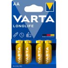 Varta Batteri AA LR06 Alkalisk Mignon Longlife 1.5V 4-pack Blister